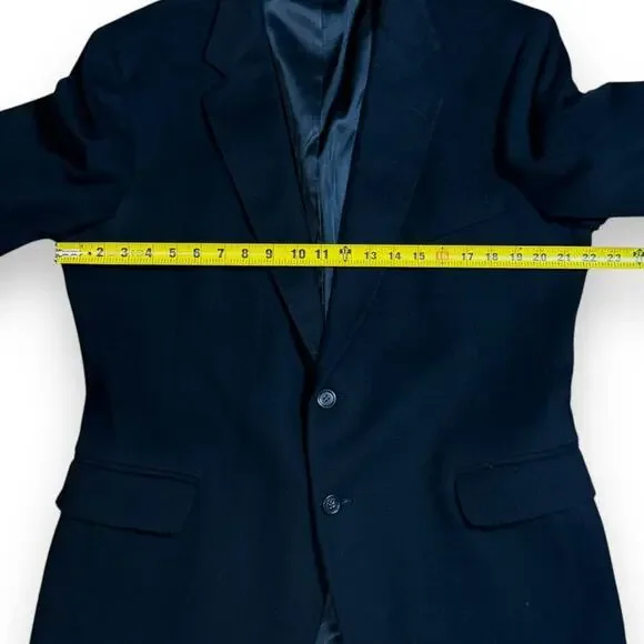 Vintage Stripling & Cox Blazer Black Cashmere and Wool 2 Button Tailored ~Sz 44
